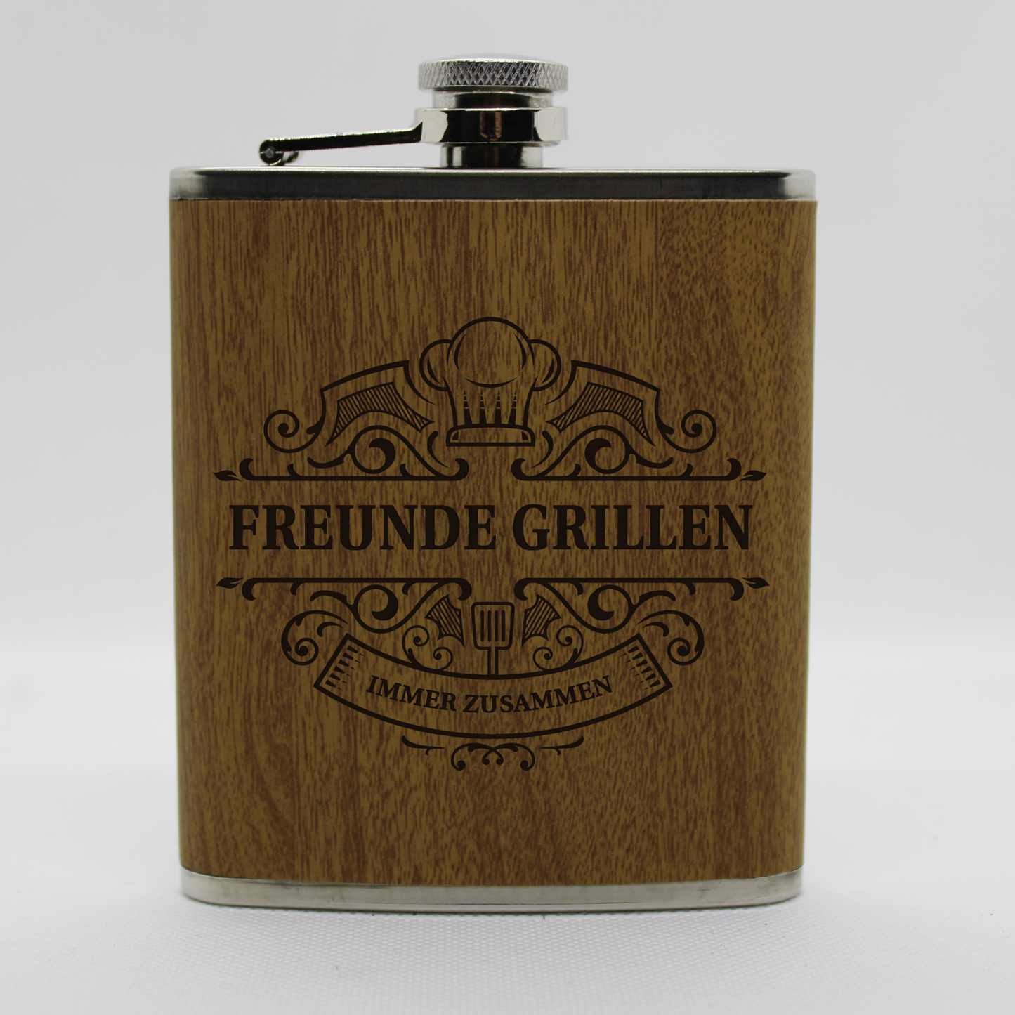 Flachmann Freunde grillen